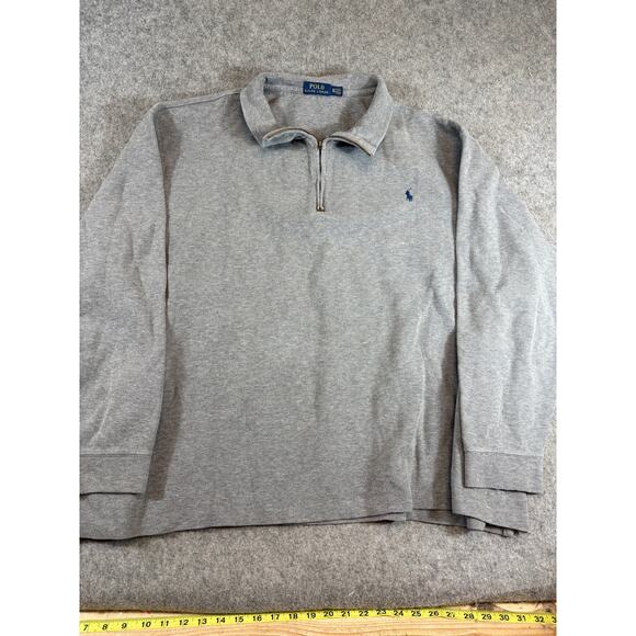 Polo Ralph Lauren Sweatshirt Men Gray Quarter Zip Pullover Pony Golf Performance - Picture 4 of 6